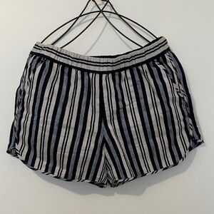 Madewell Black & White Vertical Stripe Athletic Shorts
